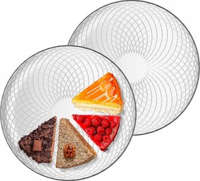 Desszerttányér Nagy Üveg Patera 2 db-os szett sütemény