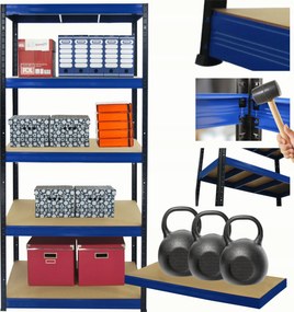 Tárolószekrény fém állvány Helios 213x120x50cm 5Px350kg 300TYS Komb