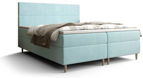 Franciaágy  Boxspring 140 cm Flu (világoskék) (matraccal és tárolóhellyel). 1046531