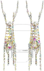 Rénszarvas húzta szán Meleg fehér 30 x 12 x 54.5 cm PET