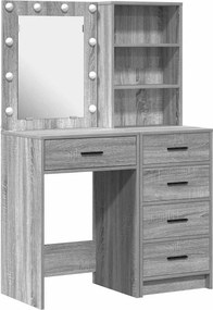 vidaXL Öltözködőasztal fiókkal 2 pcs Szürke 50 x 41 x 135 cm Faanyag