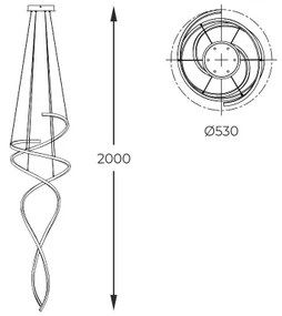 Zuma Line MD3127-2M-3GT - LED Csillár zsinóron COCO 68W/230V 3000/4000/6000K + távirányító