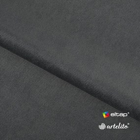 Szürkésbarna bársony kinyitható-tárolóhelyes sarokkanapé (jobb oldali-heverő résszel) Felro – ELTAP