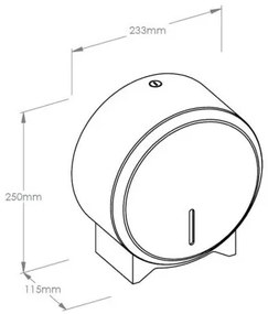 Merida Stella WC papír adagoló 19 cm, fekete