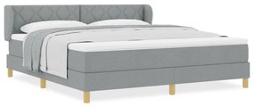 Boxspring Ágy Matrac Készlettel - Világosszürke, 180x200 cm, Szövet
