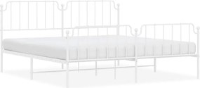 vidaXL fehér fém ágykeret fej- és lábtámlával 193 x 203 cm