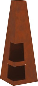 vidaXL Tűzrakó Barna 35 x 35 x 100 cm Időjárásálló acél