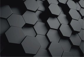 Divatos Flizelin Tapéta Ragasztóval Fali 3D Hatszögek 3D 152x104 Ragasztó