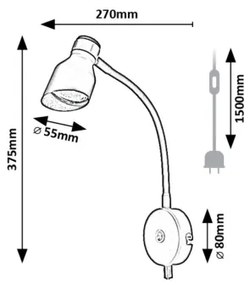Rabalux 73051 - Fali lámpa LILOU 1xGU10/25W/230V