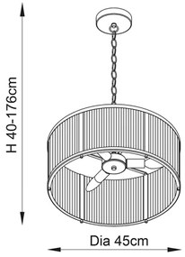Endon 106282 - Láncos csillár RIDGETON 3xE14/6W/230V sárgaréz