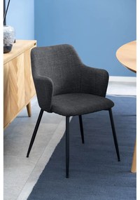 Antracitszürke kárpitozott étkezőfotel szett 2 db-os Ilsa – Actona