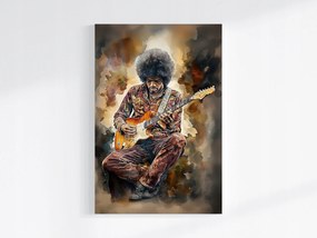 Vászonkép Canvas Akvarell Portré Férfi Gitáros Zene 80x120