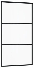 fekete ESG üveg és alumínium tolóajtó 102 x 205 cm