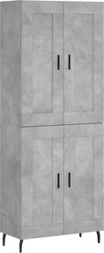 vidaXL betonszürke szerelt fa magasszekrény 69,5 x 34 x 180 cm
