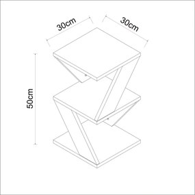 Kisasztal ALBENI 50x30 cm antracit