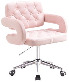 HR8403K Púderrózsaszín modern velúr szék