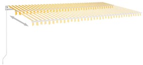 sárga-fehér automata szélérzékelős és LED-es napellenző 6x3,5 m