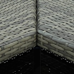 4 részes szürke polyrattan kerti bárszett párnával