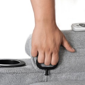 Elektromosan Vezérelhető Masszázsfunkciós Relaxfotel Szürke Szövet Kárpittal. BOX 2