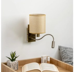 Brilagi - LED Fali lámpa NUBILA 1xE27/25W/230V+LED/3W réz/világosbarna