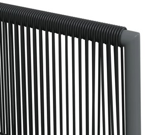 2 db fekete polyrattan kerti szék párnával 54 x 60,5 x 83,5 cm