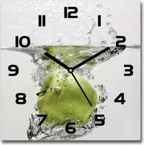 Üveg falióra szögletes Alma a víz alatt 30x30 cm