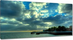 Vászonkép 115x55 Naplemente a tengerparton