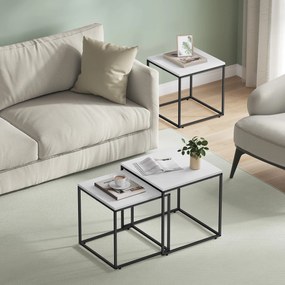 2 db-os QUADRO dohányzóasztal szett, fehér