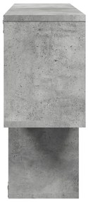 betonszürke szerelt fa fali polc 100 x 20 x 53 cm