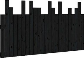vidaXL fekete tömör fenyőfa fali fejtámla 146,5 x 3 x 80 cm
