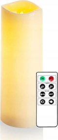 LED-es gyertya távirányítóval krémszínű kültéri nagy 30 cm