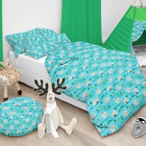 Gyermek pamut lepedők Elefántkék TiaHome - Detský set 130x90cm + 65x45cm