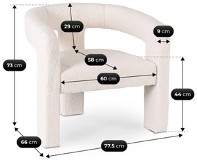 Modern Fotel Krém Színben. LILLE