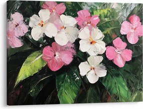 Kép - Rózsaszín és fehér virágok (70x50 cm)