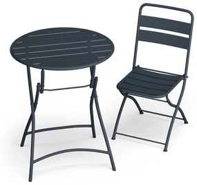 Blumfeldt RetroChic kerti szett, 1 asztal + 2 szék, 60 cm, összecsukható, bevonva, időjárásálló