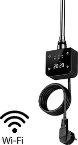 Wifi-s fűtőpatron törölközőszárító radiátorhoz digitális hőfokszabályozóval 400W fekete