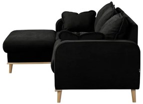 Fekete sarokkanapé (bal oldali) Beata – Ropez