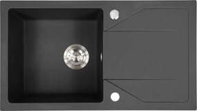 Gori szögletes egy medence + csepegtető gránit mosogató fekete