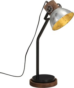 vidaXL vintage ezüst asztali lámpa 25 W 18x18x60 cm E27