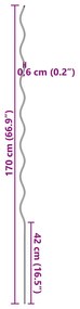 Spirális Növénytartók 20 db 170 cm Acél