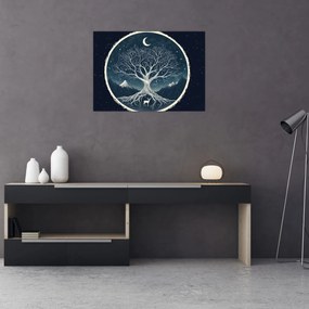 Kép – Mágikus fa szarvassal II. (70x50 cm)