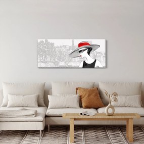 Kép - hölgy a városban (120x50 cm)
