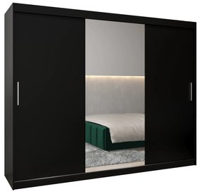 Ruhásszekrény 250 cm Toki 1 (matt fekete + matt fekete). 1064948