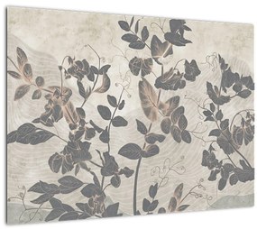 Kép - texturált levelek (üvegen) (70x50 cm)