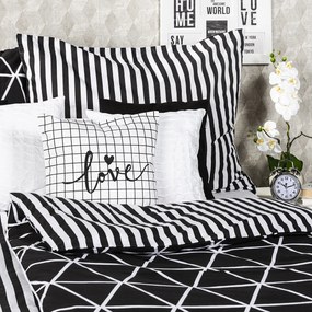 4Home Galaxy pamut ágynemű, fekete, 160 x 200 cm, 70 x 80 cm