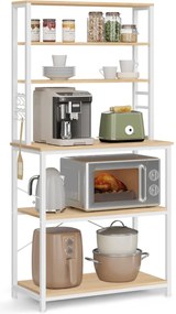 Konyhai polc LORANO 167x80 cm, fehér / tölgy dekoráció