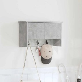 Fali Kabáthorog polcokkal Beton szürke 50 x 20 x 30 cm Faanyag