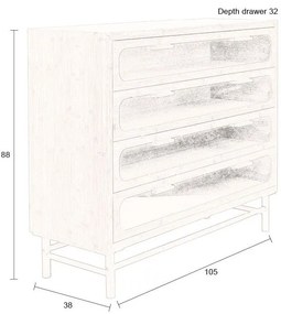 Natúr színű bambusz komód 105x88x38 cm Caroun – Dutchbone