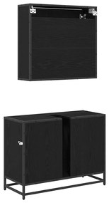 Fürdőszoba bútor szett 2 pcs Musta tammi 80 x 33 x 60 cm