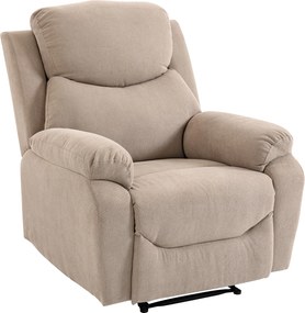 HOMCOM kézi relaxfotel, modern, lenvászon hatású kárpitozás, kihúzható lábtartó, karfák, vastag párnázás, 150°-ig dönthető, 120 kg teherbírás, nappali